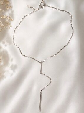 Dyadema 925 Italy Sterling Silver Lariat Y Necklace